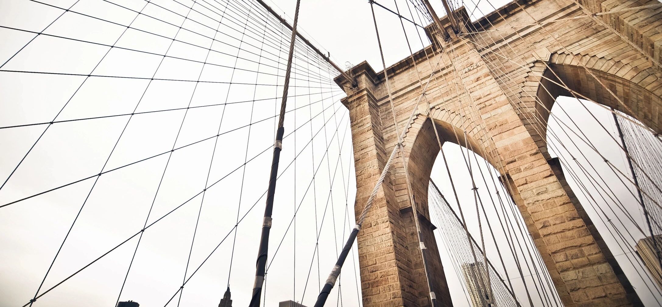 Suspension bridge with bricks.